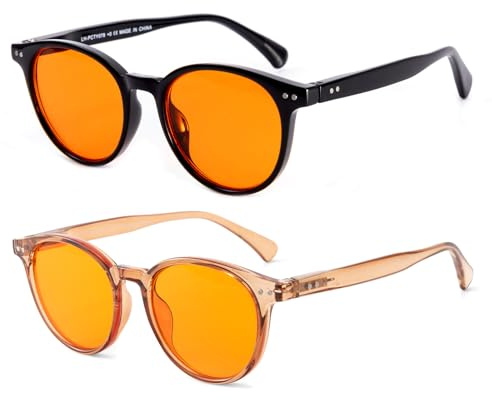 SKYWAY Blue Light Glasses Women Men, Round Lightweight Computer Blue Light Blocking Glasses Anti Eyestrain Non Prescription Glasses