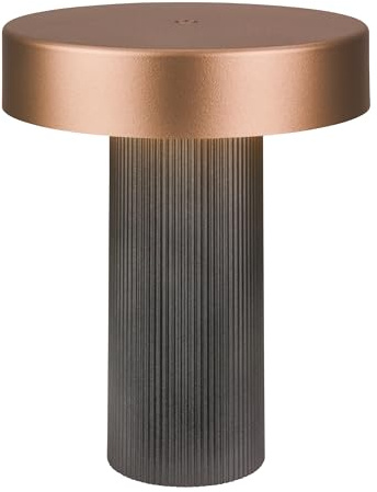 BRILONER - LED Tischlampe kabellos IP44 mit Touch, dimmbar, warmweißes Licht, Akku Tischleuchte, Nachttischlampe, Leselampe, LED Lampe, Outdoor, Touchlampe, 16 x 20 cm, Anthrazit-Bronze metallic