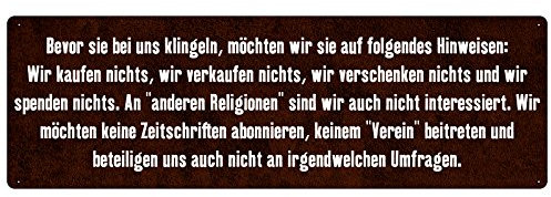 Schilderkönig Bevor SIE BEI *Uns* KLINGELN Türschild Hinweissschild Besucher Klingelschild