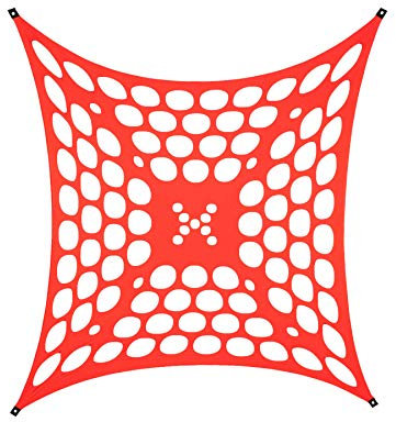 PSYWORK Schwarzlicht Segel Spandex | Space Dots | Rot | 3 x 3m | UV-aktiv | Leuchtend | Wandtuch Wandbehang Stoff Neon Deko Party Tuch Tapestry Poster PSY Goa