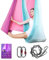 Aerial Yoga Hammock L:5M W:2.8M Aerial Pilates Silk Yoga Swing Set with 2000 Ibs Load Include Daisy Chain, Pose Guide (Gradual Change Purple)