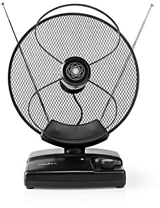 NEDIS Innenantenne Innenantenne | Aktiv | FM/UHF/VHF | Empfangsbereich: 0-25 km | LTE700 | Verstärkung dBi (bei Antennenkabel): 36 dB | Verstärkungsregelung | ABS | Schwarz Schwarz 1.60 m, ANIR2503BK700