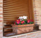 CM Garden - Balconcillo para Macetas Extensible 100-140 cm, Balconcillo para Plantas, Portamacetas Ventana, Protector de macetas, Modelo Volutas, Marrón Forja