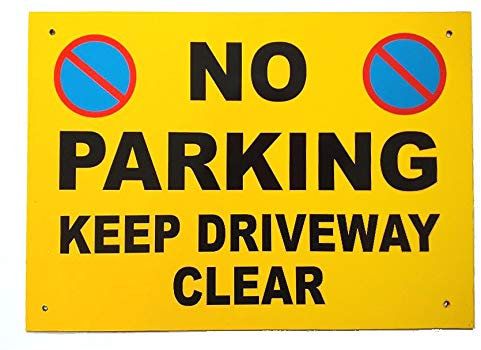 No Parking Sign A4 A3 5mm Black Foamex Various Signs Yellow Black & motif (A4 NoP KEEP DRIVEWAY CLEAR)
