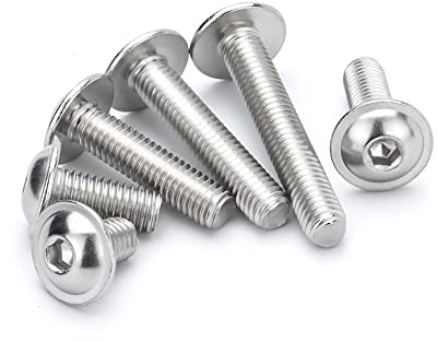 BOZONLI Bulloni Viti a Testa Bombata con Flangia - Viti a Esagono Incassato con Flangia - Viti a Brugola in acciaio inossidabile, M3x16mm,100 pcs