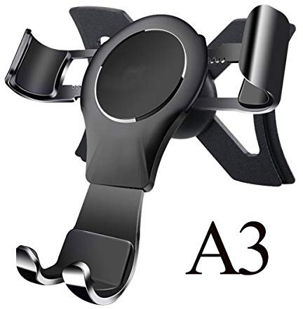 NewTH Handyhalter für Audi A3 8V, KFZ Lüftungsschlitze mit 360 Grad drehbar Aluminium-Legierung Handyhalterung Autohalterung Schwerkraft Handy Halter für Audi A3/S3 8V 2013–2019
