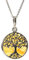 Artisana-Schmuck Pendentif en ambre, petit arbre de vie en ambre et argent sterling 925/000 rhodié, Argent 925/000 rhodié ambre de la Baltique, Ambre