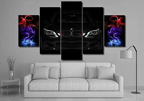 Bilder 5 Teilig XXL Wanddekoration leinwandbilder Kunstdrucke Leinwand BMMW E60 M5 Bilder 5 Teilig Kunstdruck Modern Wandbilder Fünf Creative Geschenk Kunstwerk