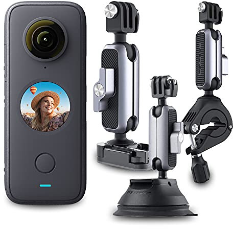 Insta360 ONE X2 360 Degree Action Camera Complete Mounting Kit includes Helmet Mount, Suction Cup & Handlebar Mount