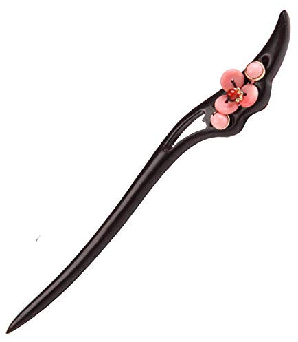 FEIHUI Hair Fork,Wooden Hair Stick Hair Pin Retro Chinese Classical Chopsticks Forks Pink Beads Red Agate Minimalist Jewellery Hair Accessories For Women Long Hair Bridal Party