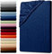 Julido Spannbettlaken 180x200cm, Jersey Betttuch mit Gummizug, Marine Blau, Baumwolle, Oeko-Tex Standard 100, für Allergiker geeignet