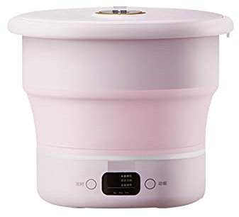 xuejuanshop Foldable Washing Machine Pink Portable Washing Machine for Clothes, Foldable Mini Washer, Lightweight Convenient Washer Small Washing Machine