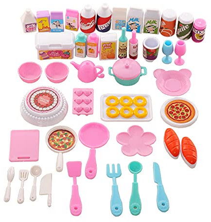 Miunana 43 Accesorios De Comida Simulados para Muñeca De 28-30 cm De 11,5 Pulgadas (No Incluye Muñeca)