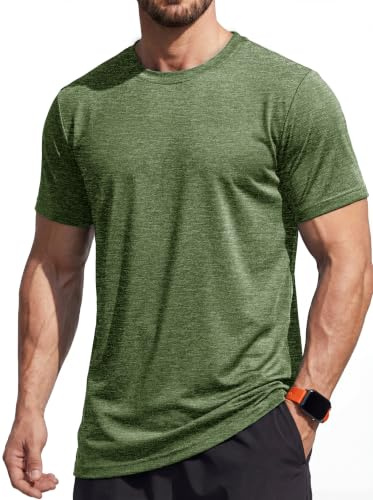 MAGCOMSEN Men's Running T-Shirts Short Sleeve Quick Dry Gym T Shirts Training Lightweight Moisture Wicking Workout Tops