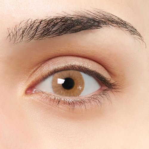 Gema VIP grüne und braune Kontaktlinsen super natürliche Design I Jahreslinsen farbig ohne Stärke (2 Linsen) + Kontaktlinsenbehälter, Pinzette und Einsetzer mit weichem Silikon