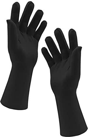 Chendvol Kurze Handschuhe für Herren und Damen, Handgelenklänge, dehnbar, Spandex, Kostüm, Bankett, Hochzeit, Party, kurze Handschuhe, Schwarz, Standard