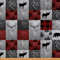 Büffel Plaid Karo Polsterstoff Hirsch Stoff Meterware Bär Elch Geweih Wildtier Dekorationsstoff Kabine Holz Pfeil Fußabdruck Stoff Weihnachtsstreifen Patchwork Kunst 184 x 150 (HxB), Rotgrau