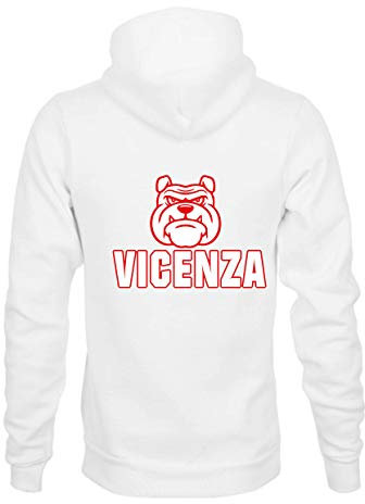 Tipolitografia Ghisleri Felpa Vicenza Bulldog Stampa Retro Uomo Donna Tifosi Calcio vicentini