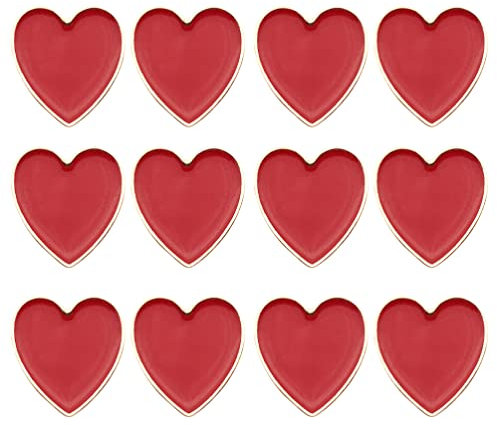 ABOOFAN Coeur Rouge Émail Broche 12 Pièces Épingles Coeur Coeur D' Épingle De Poitrine Coeur Émail Épinglette Coeur Broche Vêtements Broche Épinglette Coeur Rouge pour
