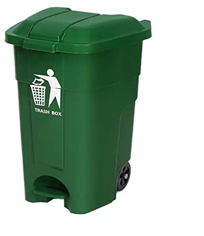 Contenedor de Residuos Botes de Basura Comerciales Grandes, Botes de Basura con Pedal for Exteriores, Botes de Basura con Ruedas de Gran Capacidad Recipiente de Residuos Extraíble con Tapa, 18.4 Galon