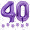 Palloncini Compleanno Numero 40 Viola, 40 Pollici Grandi Palloncini Numeri Elio con 6Pz Palloncini Coriandoli Viola per 40 Ragazzi Ragazze Compleanno Anniversario Decorazioni Festa
