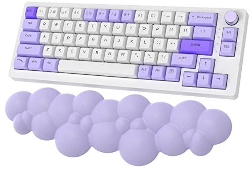 ZIYOU LANG Keyboard Wrist Pad, PU High Density Memory Foam with Non-Slip Base, Ergonomic Cloud Wrist Rest, Desk Hand Wrist for Computer Keyboard,Laptop,Mac, Lightweight Easy Typing Pain Relief-Purple