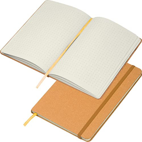 Notizbuch / DIN A5 / mit Kartonumschlag und gepunkteten Seiten / Farbe: beige