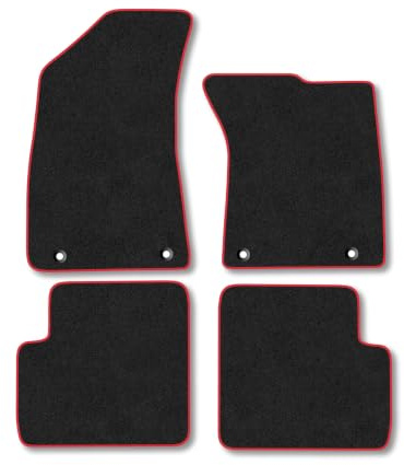 MG ZS (2017-2022) [Manual, Petrol] Carpet Car Mats | Red Edge Trim Tailored Fit Floor Mats Full Coverage Protection Accessories Easy Clean Anti Slip Made in the UK