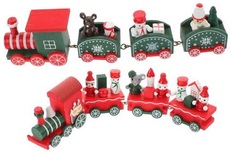 Toyvian 2 Sätze Weihnachtszug Weihnachts-minizugmodell Elektrisches Zugspielzeug Express Zug Um Weihnachtsbaum Spielzeug Christbaumschmuck Weihnachtsfeier Kind Schreibtisch Plastik Zubehör
