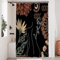 Uiiooazy Rideau Douche Noir, Rideau de Douche 120x180cm Anti Moisissure Abstrait Feuilles Vert Fleuri Rideaux de Baignoire Tissu Lavable Imperméable Polyester Rideaux Salle de Bain avec 8 Crochets