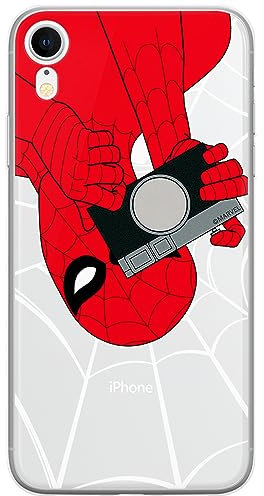 ERT GROUP mobile phone case for Iphone XR original and officially Licensed Marvel pattern Spider Man 027 optimally adapted to the shape of the mobile phone, partially transparent