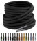 Puzeam 2 Pares Cordones Redondos para Botas, 4.5 mm Cordones Resistentes para Zapatillas de Montaña, Zapatos de Senderismo, Calzado de Seguridad Negro 140 cm