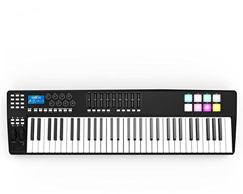 61-Key USB MIDI Keyboard Controller 8 RGB Colorful Backlit Trigger Pads With USB Electronic Keyboard