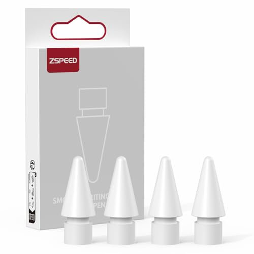 Zspeed Replacement Tips for Apple Pencil 2nd Generation/ 1st Generation Tips, iPencil Nibs Accessories for iPad Pro Pencil 2/1 Gen(4 Pack)