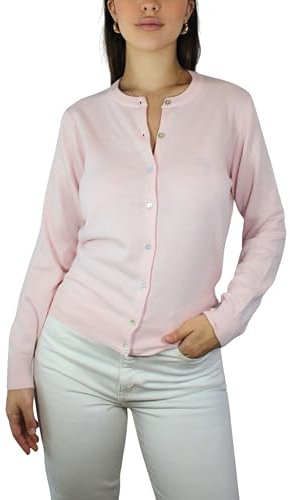Gilet en Cachemire pour Femme - Fabriqué en Italie (FR/ES, Alpha/Lettres, M, Taille Normale, Taille Normale, Rose pâle)