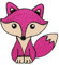 Fuchs Pink Aufnäher zum aufbügeln oder aufnähen Bügelbild Bügelpatch Kinder Aufbügler für Kleidung Bügelflicken Tier Patch Applikation Flicken Größe 7,5 x 7,7 cm