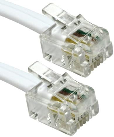 Relloh ADSL Cable RJ11-RJ11 20m - Essential DSL, Modem, BT Broadband Connectivity - Premium Quality Stable Signal Gold Plated Connectors
