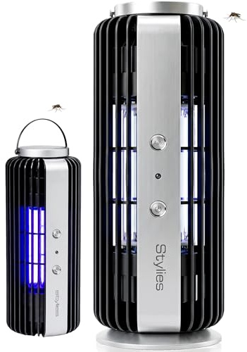 Auriga Mückenfalle Elektrisch mit UV Licht Ventilator und Lichtsensor | 8 W mit automatischem Lichtsensor, für Innenräume bis 60 m²; aufstellbar, wandmontierbar oder aufhängbar.