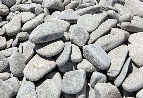 Generisch Dekosteine Kieselsteine Natur Kieselsteine Deko Verschiedene Deko Kieselsteine Grau 3-10 cm - Gemischter Flusskies für Vasenfüller, Landschaftsbau, Aquarien & Garten (5, Kilogramm)