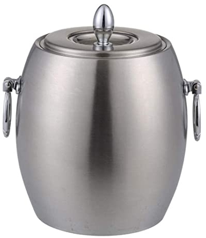 ASHSDI Seau a Glace Seau Champagne Seau À Glace Ovale Refroidisseurs À Vin Acier Inoxydable Double Paroi Champagne Bière Whisky Seau Keg Bar Accessoires Rafraîchisseur de Bouteille Vin (Size : 2L)