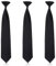 FUIPVGI 3 Stück Krawatte Schwarz,Klassische Krawatte,Clip-on Krawatten Solid,Herren Clip-on Krawatte Vorgebundene Herren Knopf Krawatten für Formal Business Krawatte Graduation Schuluniformen(Schwarz)
