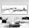 Schwarz Weiß Leinwandbild,Bilder Set 1 teilig auf Leinwand Schwarz Weiß,Abstrakt Geometrie Line Bilder, Wandbilder Wohnzimmer Moderne Wanddekoration Geometrie Bilder,Ohne Rahmen (Line,60x180cm)