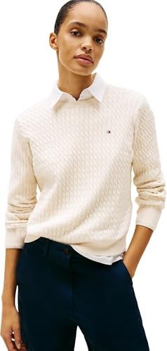 Tommy Hilfiger Damen Pullover Cable Fine Zopfstrick