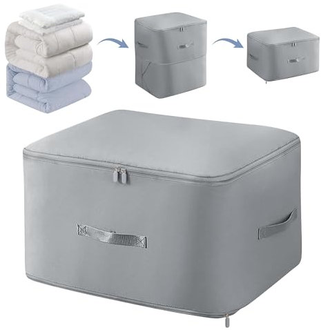 beifon Ultra Platzsparender Selbstkomprimierender Organizer, Koffer Organizer, Bewegliche Aufbewahrung für Bettdecken 52X42X60cm, Groß Aufbewahrungstasche für Bettdecken, Decken, Kleidung Kompressions