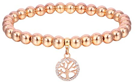 Manfnee Armband Damen Rosegold Baum des Lebens Armspange Armband Damen Schmuck kugelarmband
