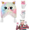 3 STK Katzen Mütze und Handschuhe Set Kinder Mädchen, Katzenmütze Handschuhe Set Kinder für 3-10 Jahre, Kindermütze Handschuhe Mädchen, Beanie Kinder Handschuhe Fingerlos mit Kappe Winter Warme Set