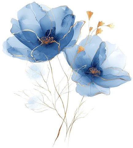 20 Servietten Blumen Blaue Blumen elegant als Tischdeko. Papierservietten mit Motiv für Frühling und Sommer.Blumenservietten blau. Auch für Decoupage und Serviettentechnik 33x33cm