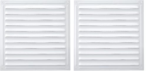 Brinox B73020D - Rejilla con mosquitera (17 x 17 cm) Color Lacado Blanco (Paquete de 2)