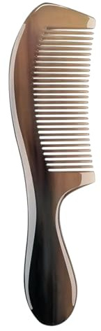 Hornkämme für Frauen, Büffelhornkamm - Breiter Zahn antistatische Haarbürste natürlicher Hornkamm,Handgefertigte Knochenbürstenbartmassage Gesundheitsversorgung für Männer und Frauen