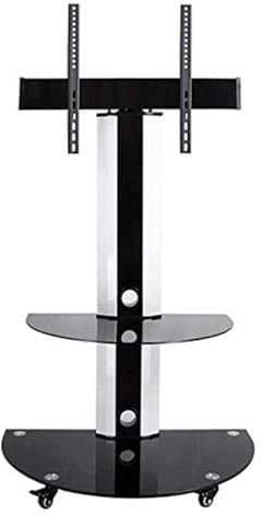 Soporte de TV con Ruedas, Carrito de TV móvil, Soporte de TV móvil para televisores de Plasma/LCD/LED OLED de 32/49/55/60, Color Negro, Carga de 45 kg, (